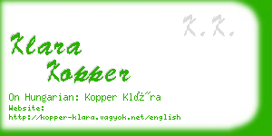 klara kopper business card